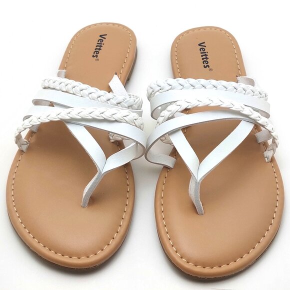 Veittes Women's Flat Slide Sandals SIZE 10 - NWOT - Picture 1 of 8